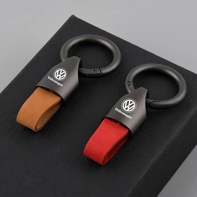 Luxury Men Women Suede/Metal Key Chain Fashion Keychain Key Ring Holder For VW Golf Polo Tiguan Touran Jetta GTI Passat CC Caddy Sx5