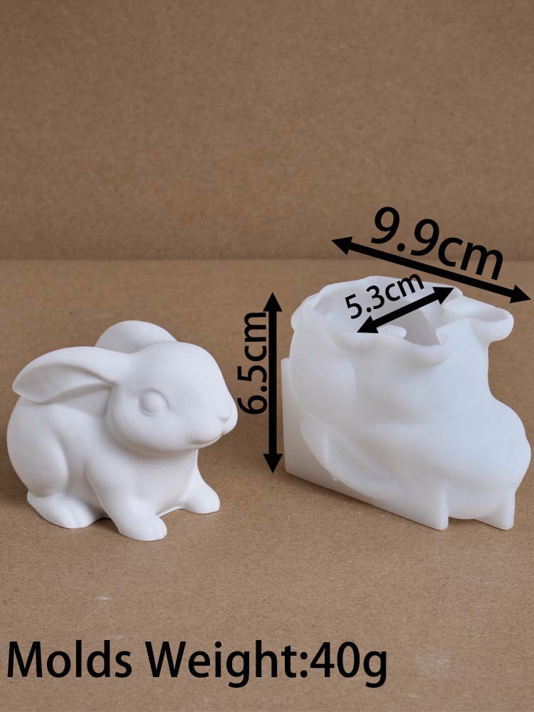 3D Cute Rabbit Silicone Candle Mold DIY Easter Bunny Ornament Gypsum Molds Soap Concrete Resin Crafts Making Home Decor Supplies