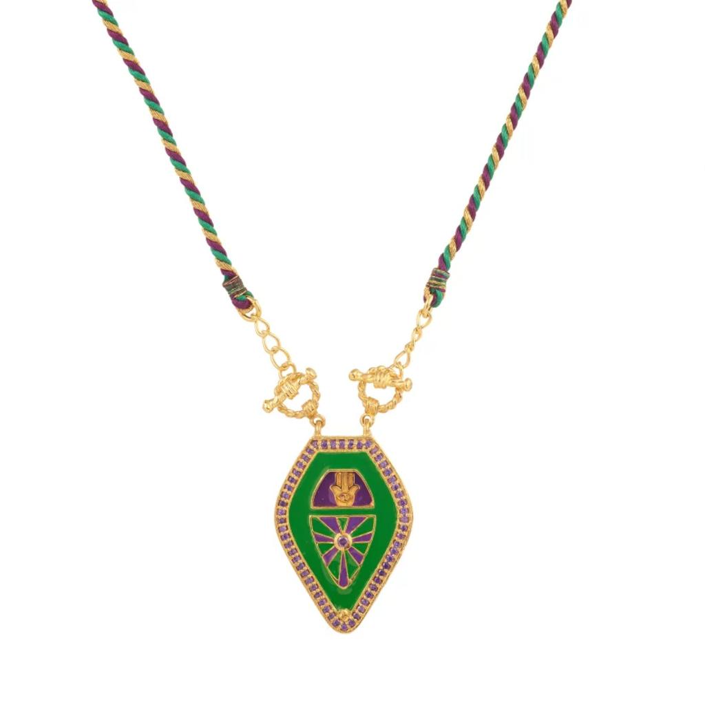Stylish And Simple Color Rope Love Tarot Pendant Necklace Lucky Bead Chain Gold-Plated Color Retention