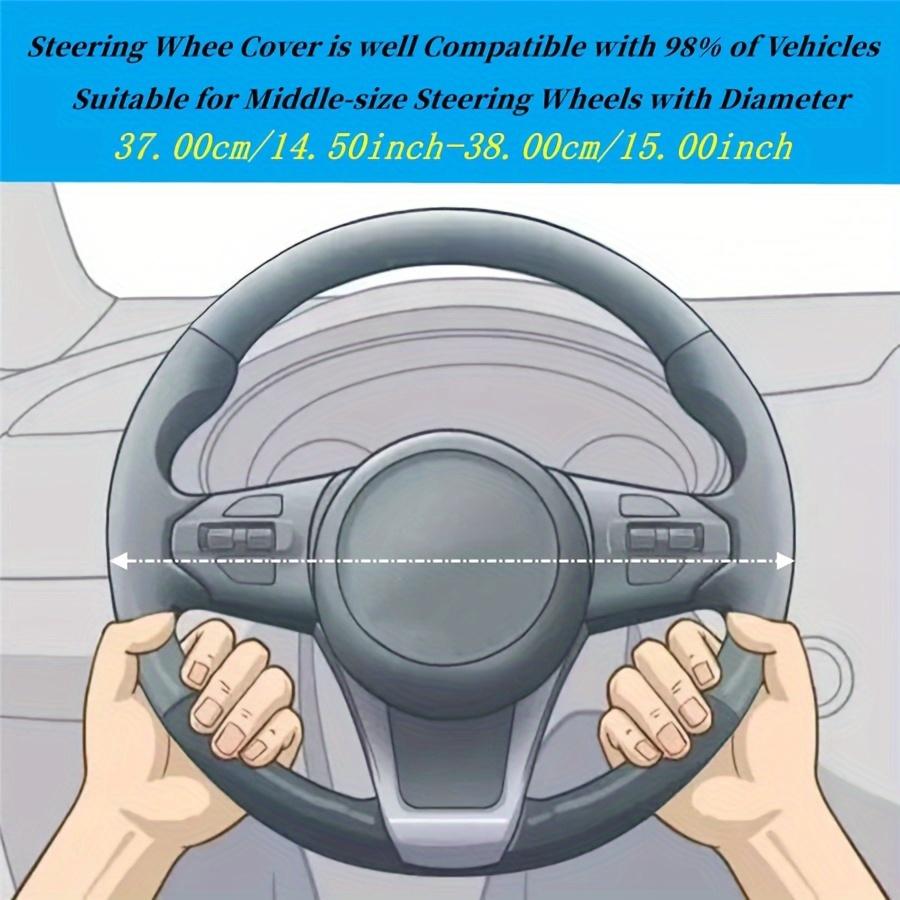 1PC Automobile Steering Wheel Cover Elastic No Inner Ring Leather All Season Universal