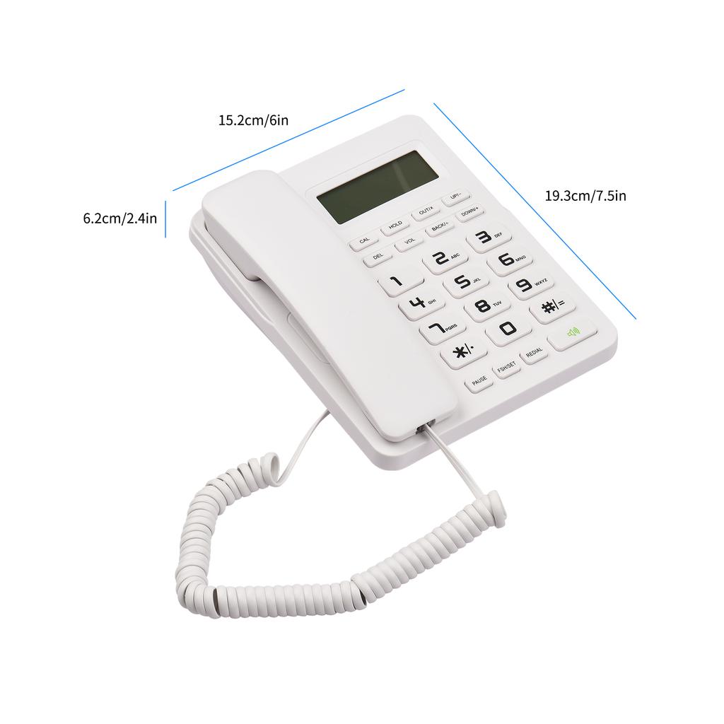 Desktop Corded Landline Phone Fixed Telephone Big Button for Elderly Seniors Phone with LCD Display MuteCelsius PauseCelsius HoldCelsius FlashCelsius