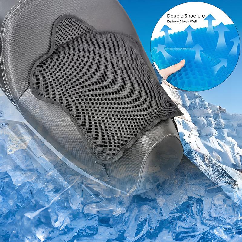 

Мотоциклетная гелевая подушка для сиденья, дышащая теплоизоляционная воздушная подушка, противоскользящий солнцезащитный крем, амортизирующий чехол на четыре сезона