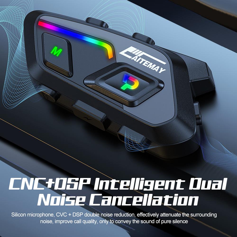 Kebidumei P20 Motorcycle Helmet Headset Bluetooth Hands Free Call Waterproof Wireless Phone Earphone 1000mAh With RGB Light