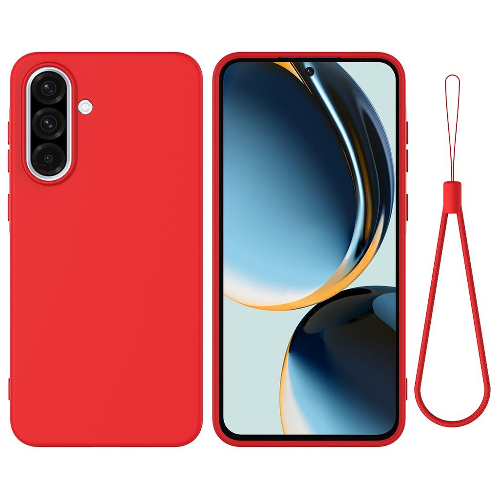 For Samsung Galaxy A37 5G Liquid Silicone Case Phone Back Cover with Hand Strap