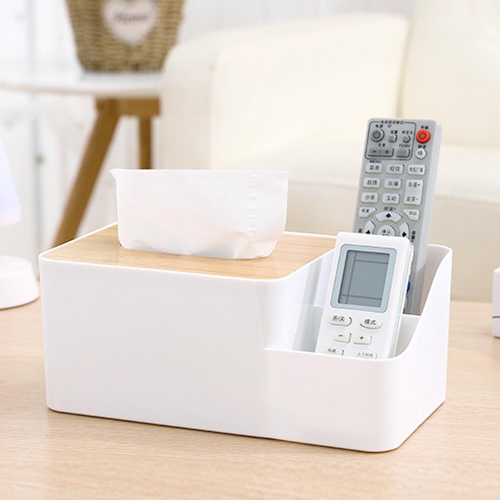 Pratical Home Office Desktop Paper Remote Control Storage Holder Extraction Tissue Box Case with