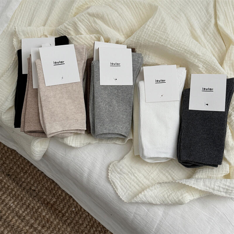 Daicom Basic Plain Basic Golji Medium Socks 6 Colors Jin Brown