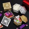 Plastic Retro Hollow Gold Foil Candy Box Chocolate Gift Treat Boxes Jewelry Storage Wedding Favor Box Party Favor Souvenir