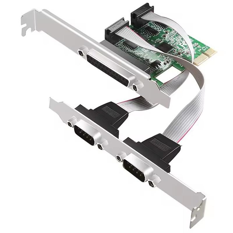 

TXB099 RS232 PCIE Adapter Card Dual COM Serial Port+Printer Parallel Port Expansion Card As Shown A