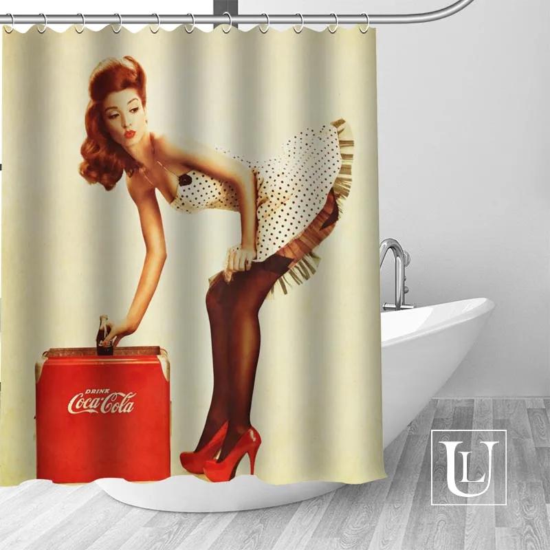 

Big New Custom Pin-Up Girl Shower Curtain With Hooks Bathroom Waterproof Polyester Fabric Diy Your Shower Curtain W60H190(CM)-1 Pcs