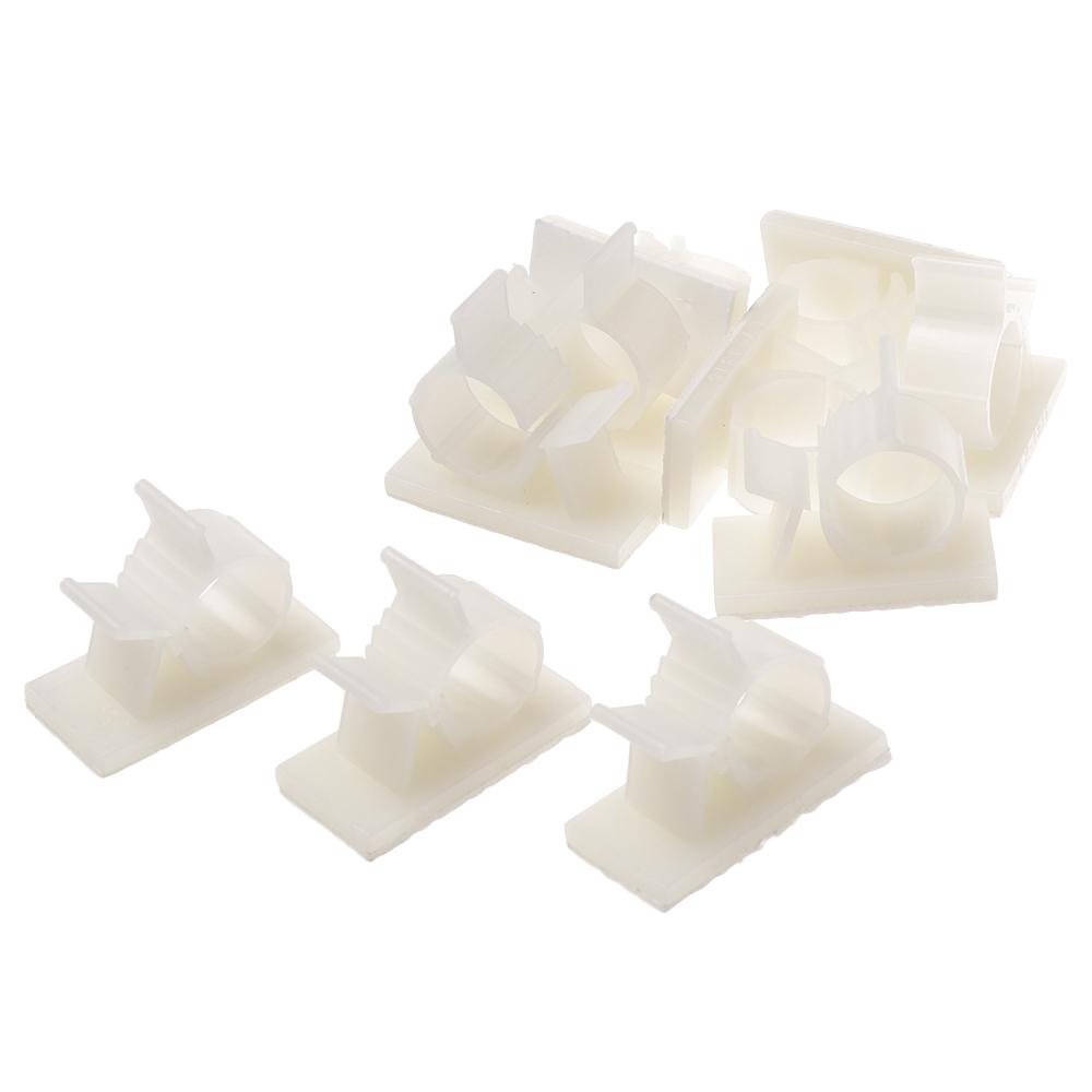 10pcs Plastic Self-adhesive Fastener Sticky Fixer Holder Buckle Line Wire Management Cable Clip