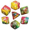 Beautiful Colorful Gaming Dice Collection of 7 Perfect Gift for DND Board Game Accessories Lovers