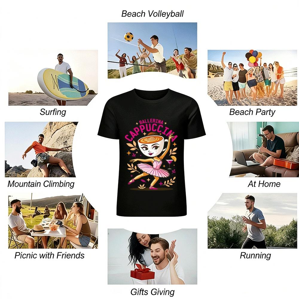 Cappuccina Ballerina Graphic Print Casual Top Pure cotton T-shirt