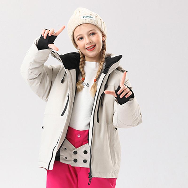 2023 Winter Children's Waterproof Ski Suit - Unisex Hooded, Breathable, and Insulated Jacket