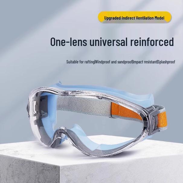 

High-Definition Anti-Fog Silicone Goggles - Orange Dustproof Riding Eye Protection Non Anti-Fog синий