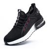 Fashion Black Summer Mesh Safety Shoes Air Cushion Breathable Lightweight Steel Toe Work Shoes Protection Work Safety Sneakers For Men