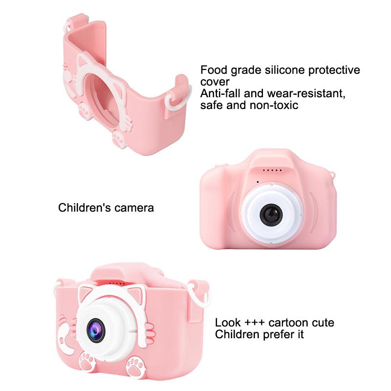 Funda Protectora para Cámara Carcasa Niño Lindo Dibujo Animado Cámara Juguete Portátil Mini Dibujo Animado Cubierta para Cámara Funda Protectora para Cámara Ajuste Para Cámaras