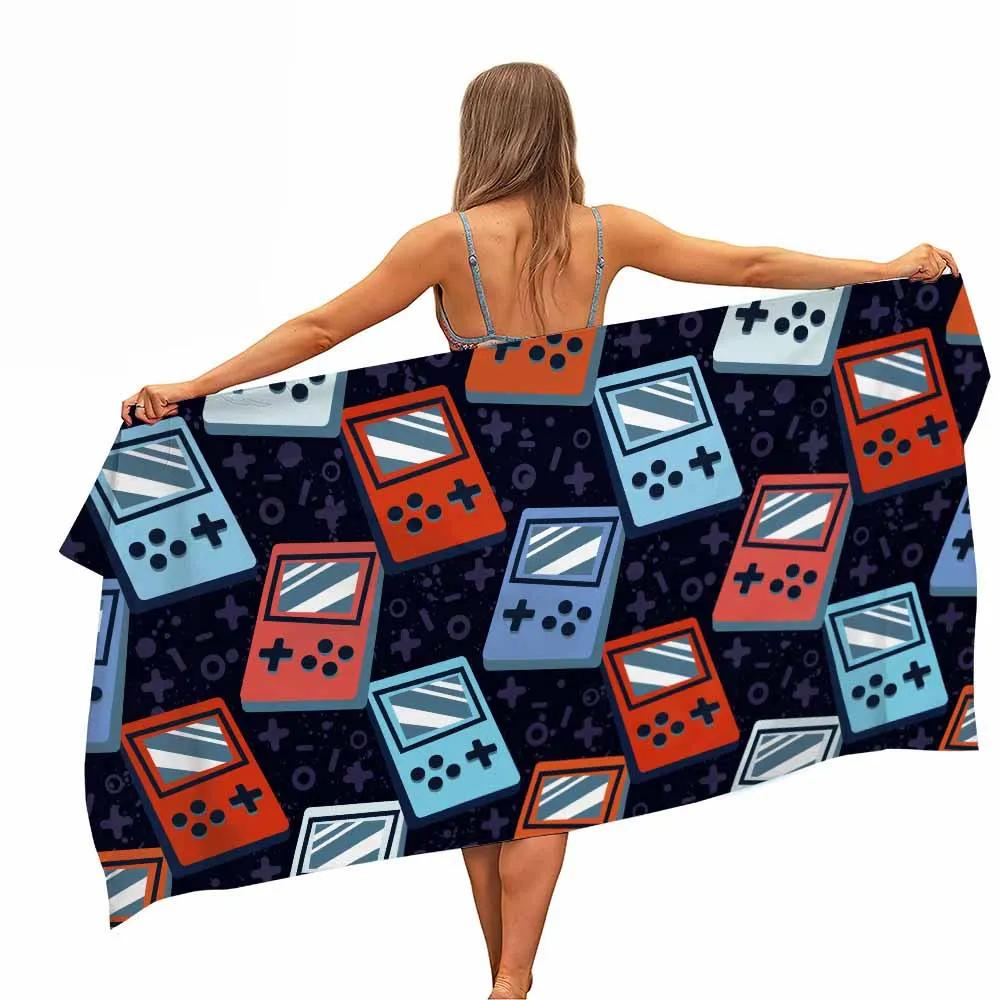 Game Handle Microfiber Beach Towel Portable Quick Fast Dry Sand Outdoor Travel Swim Blanket Thin Home Decoration Boys Girls Gift