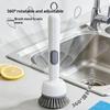 Soap Dispensing Dish Brush With Non Scratch Bristles And Hanging Loop For Kitchen Pots Pans Dishes Cleaning