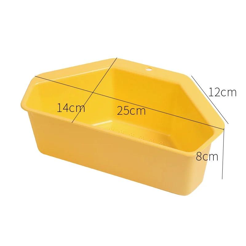 Triangular Sink Strainer Drain Fruit Vegetable Drainer Basket Suction Cup Sponge Rack Storage Kitchen Tools Sink Filter Shelf