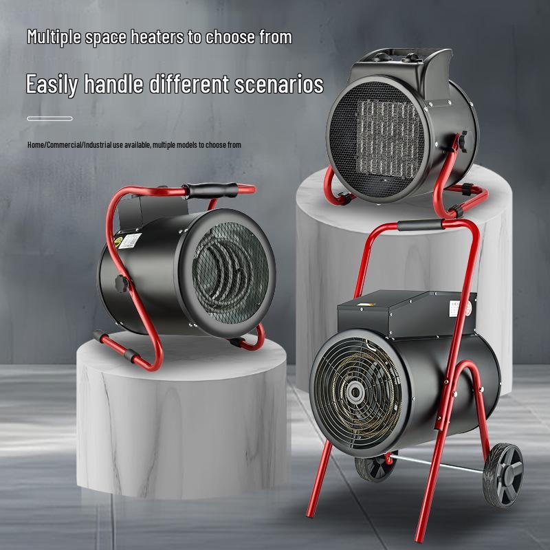 Compact High-Power Industrial Fan Heater for Rapid Heating, Ideal for Home, Breeding Farms, and Desktops.