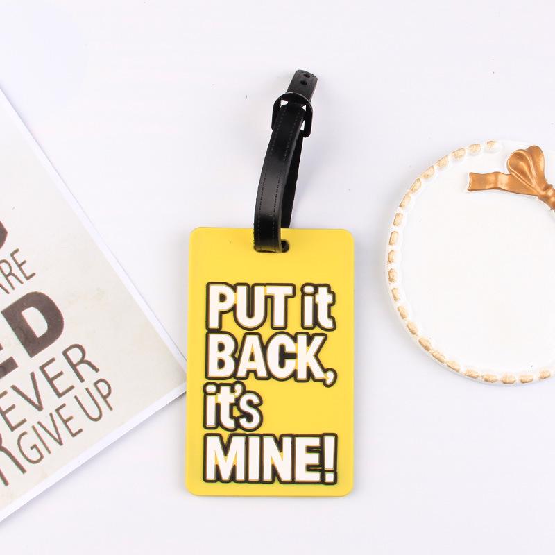 3D Letter PVC Luggage Tag with Boarding Pass Lanyard for Suitcases