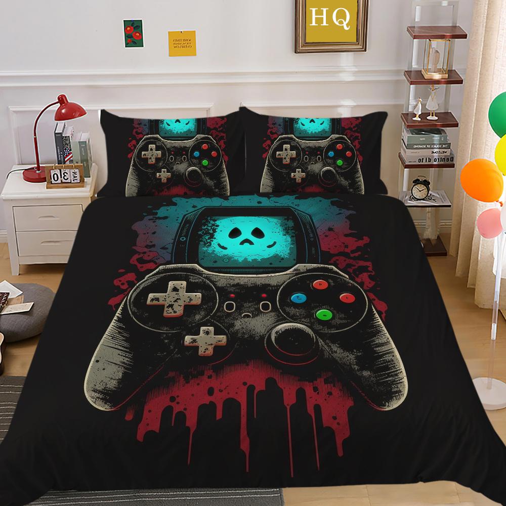 3D Game Console Printing Home Bedclothes Single Size Bed Clothes Boy Kid Highend Soft Bedding Set Cover