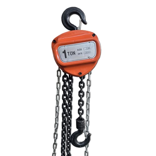 Manual Chain Hoist, 1 Ton, 3 Meters, 1000kg Capacity, Hoist Crane, Chain Hoist, Lever Hoist Block, Load Tensioner [1 Ton, 3 Meters - Orange]