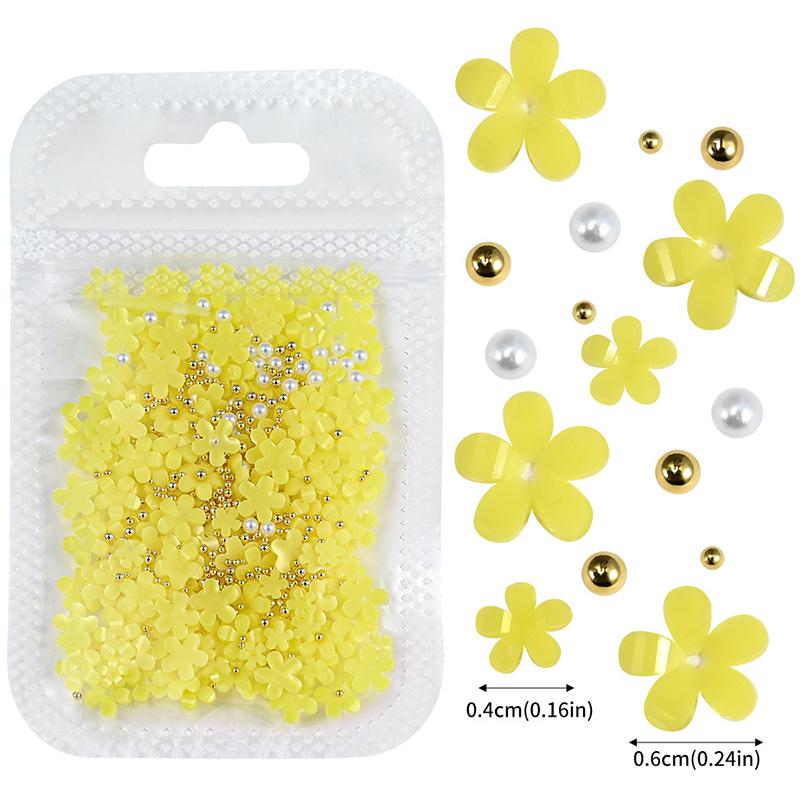 3D Flower Nail Art Decor Charms Set Glitter Rhinestones Mixed Colors Assorted Sizes for DIY Nail Art Party Makeup Use