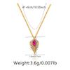 Women 18k Gold Plated Rose Pendant Simple O Shape Chain Clavicle Necklace