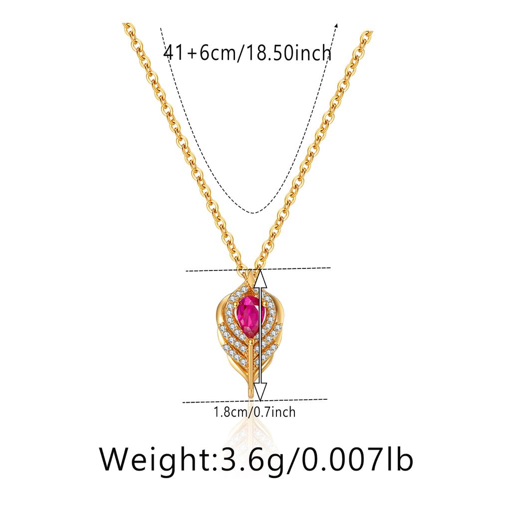 Women 18k Gold Plated Rose Pendant Simple O Shape Chain Clavicle Necklace