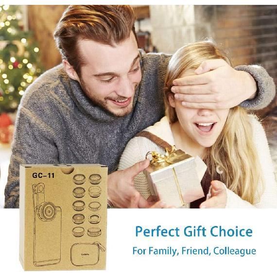 Phone Camera Lens Kit, 11 in 1 Cellphone Lens Kit for iPhone and Android, 0.63X Wide Angle+15X Macro+