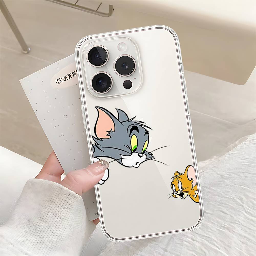 Cute Jerry And Tom-S Phone Case For IPhone 17 16 15 14 Plus 13 12 11 Pro Max Phone Back Cover Transparent Shockproof Cover