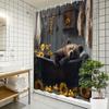 "3D Cozy Bear In Bathtub With Sunflowers Waterproof Shower Curtain For Kids Bathroom Decor, Fun And Unique Design"
