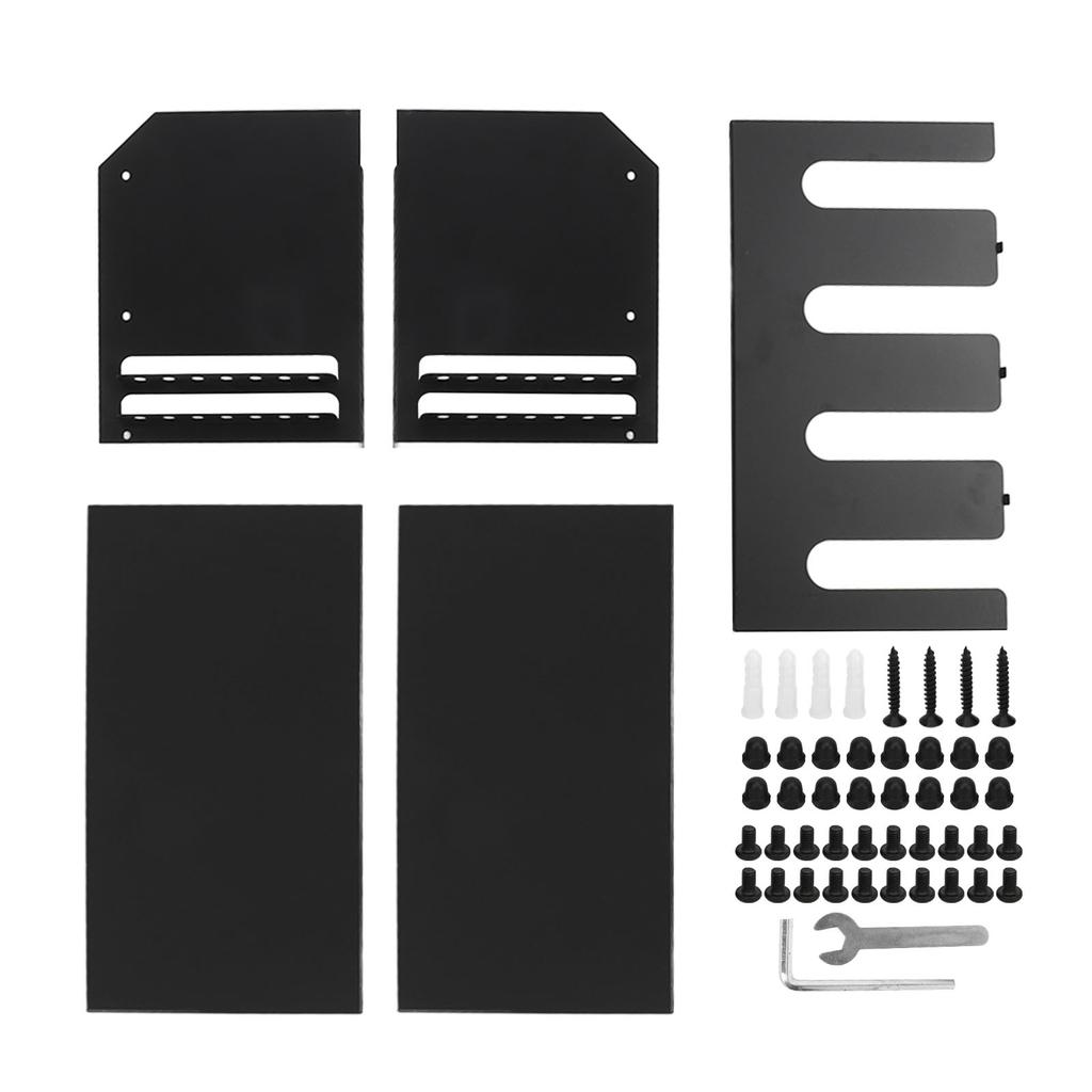 Power Tool Organizer 4 Slots Iron Structure Multifunctional Compact Drill Holder Wall Mount for Workshop Warehouse Black