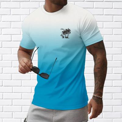 New Summer Men's Fashion T-shirt Island Vacation Printed Men's T-shirt Top