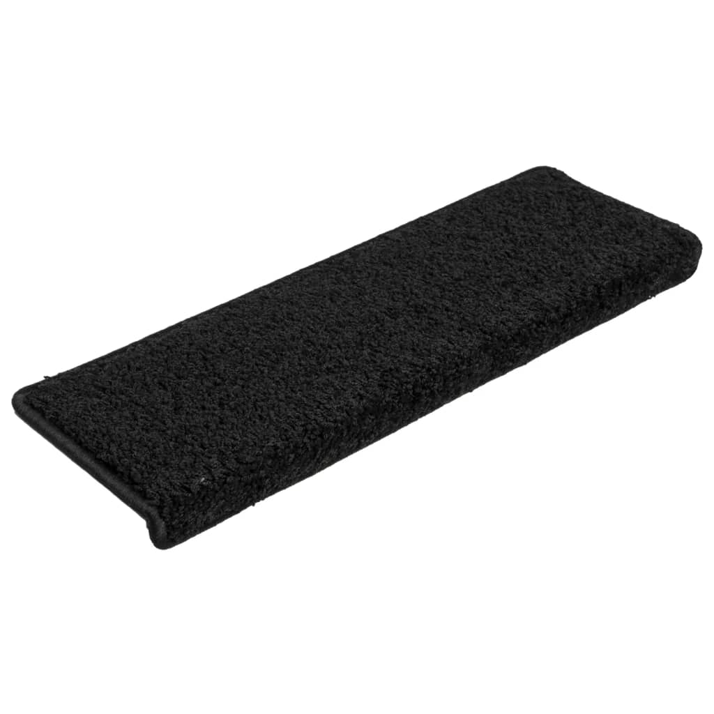 Vidaxl Maty Na Schody 15 Szt. 65X21X4 Cm, Czarne, Prostokątne Krawędzie