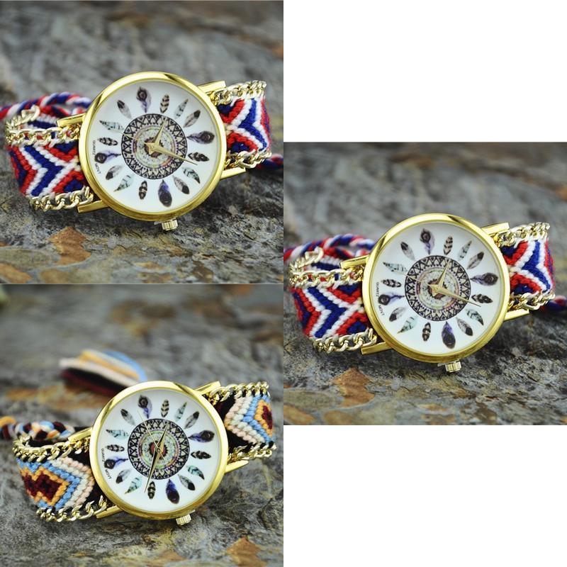 Orologio Intrecciato da Donna Dreamcatcher con Quadrante in Vetro per Regalo e Uso Casual