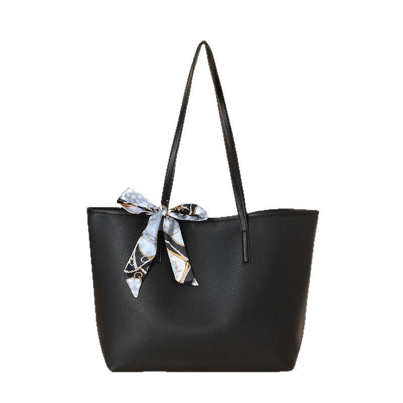 Bag Women's Trendy Simple Tote Bag Silk Scarf Decorative Shoulder Bag Underarm Bag