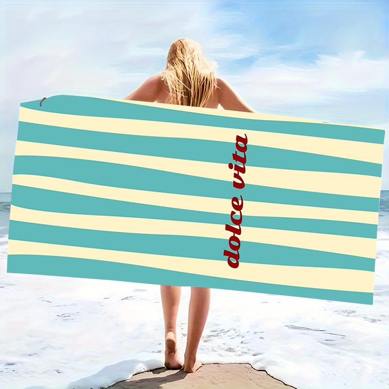 Minimalist Modern Striped Microfiber Beach Towel Oversized Extra Large Sand Free Pool Towels Quick Dry Super Absorbent Swim
