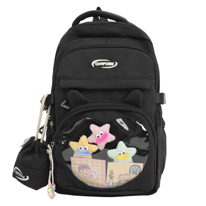 The schoolbag is fresh, cute and transparent, and the two-dimensional girl is versatile, lightweight and large-capacity class.