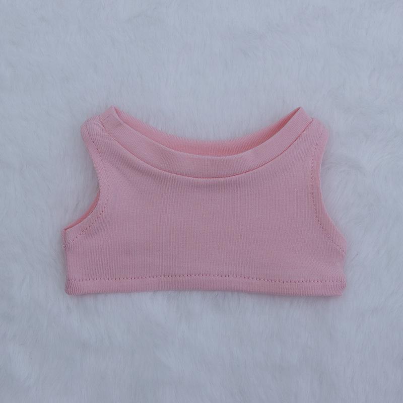 High Neck Sleeveless T-shirt for 10cm-20cm Dolls - Versatile Cotton Plush Fabric