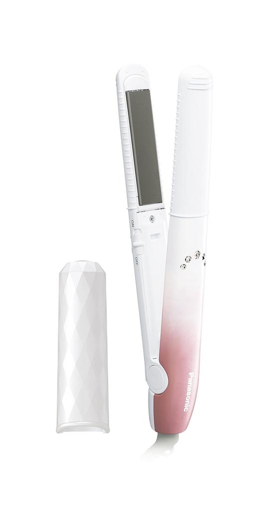 Panasonic Compact Iron for Curling and Compatible with 2Way Pale Pink Straightening, Overseas, EH-HV18-PP