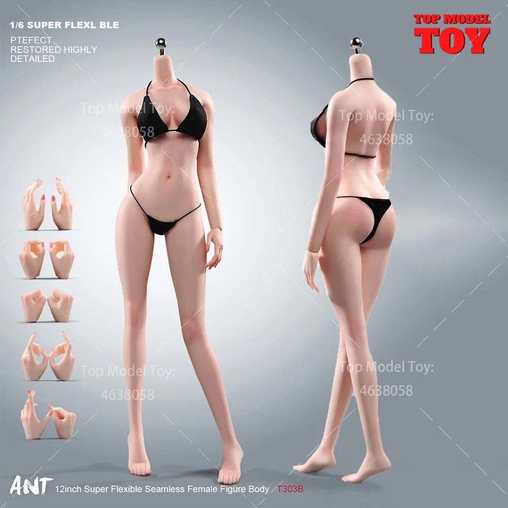 ANT T303 1/6 Scale Big Breast Makeup Physiological Details Super Flexible Female Seamless Body 12'' Soldier Action Figure Dolls