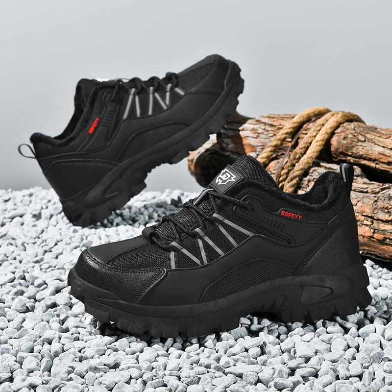 Winter new large size cotton shoes piled thickened warm outdoor shoes shock-absorbing mountaineering travel shoes