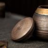 Ceramic Tea Canister Small Sealed Canister Moisture-Proof Storage Canister Coarse Ceramic Jar