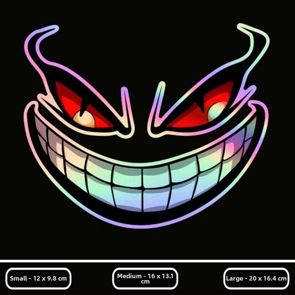 1PC Cool Car Fierce Red Eyes Sticker Reflective Motorcycle Sticker  for Cars,Motorcycles,Helmet Etc