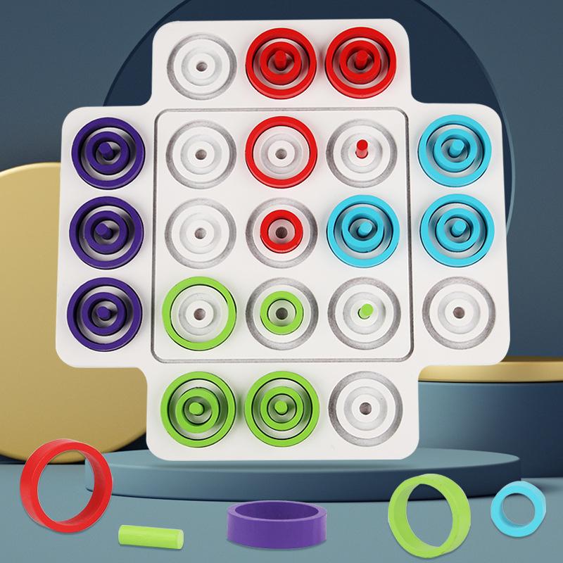 Children s Educational Early Education Fun Ring Game Chess Tic-toe Chess Children s Parent-child Desktop Interactive Chess Toy