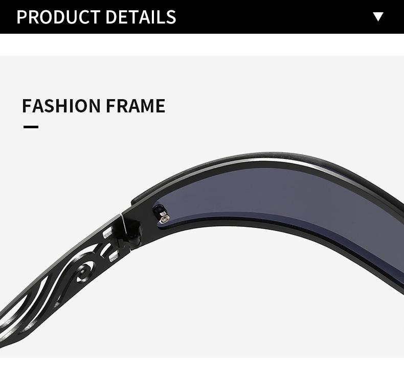 Y2K Punk One-Piece Sunglasses for Men & Women - Trendy European & American Style with Hollow Carved Temples