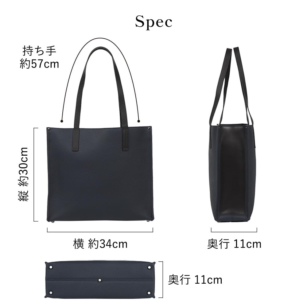 LS LASIEM Tote Bag for Men and Women, Large Business Tote Bag, Genuine Leather, Commuting Bag, Lightweight, Simple Design, Freestanding, Large