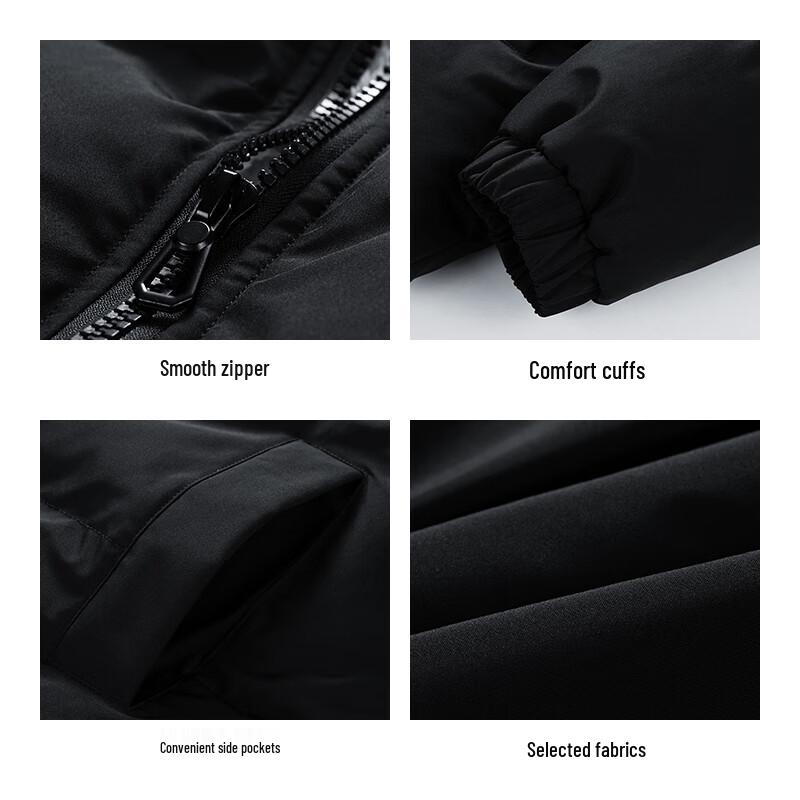 Jeep Men's Solid Color Stand Collar Winter Padded Jacket